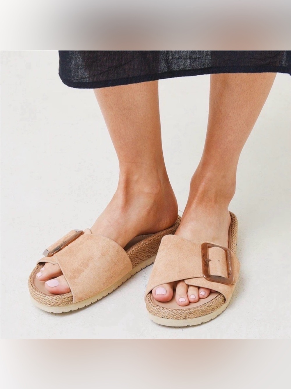 VINCE Grant Slide Suede Espadrille Sz 9 Sandal in Cappuccino Summer Vacation